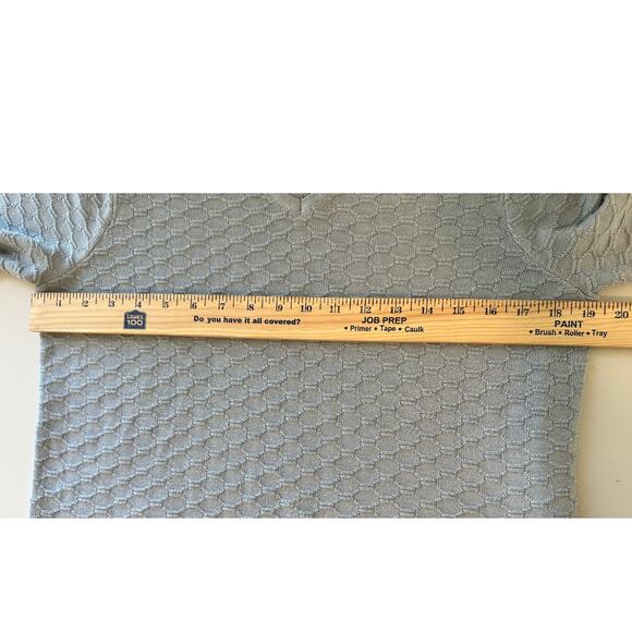 Ella Moss Light Blue Chunky Knit V-Neck Sweater Short Sleeve Winter Casual Large - Picture 6 of 6